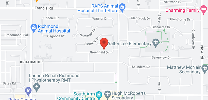 map of 8631 GREENFIELD DRIVE